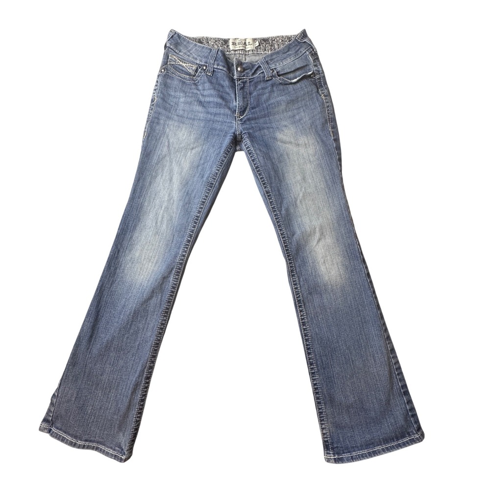Ariat Jeans Womens 30R Blue REAL Riding Jean Bootcut Whipstitch 10014022 Ocean